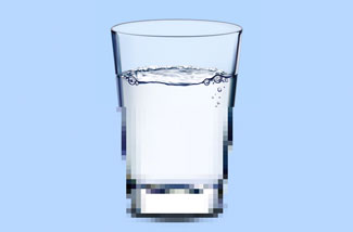 water in glass pixelated